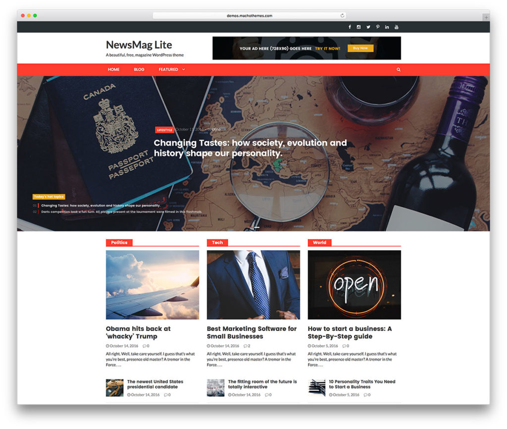 Wordpress tema - NewsMag Lite